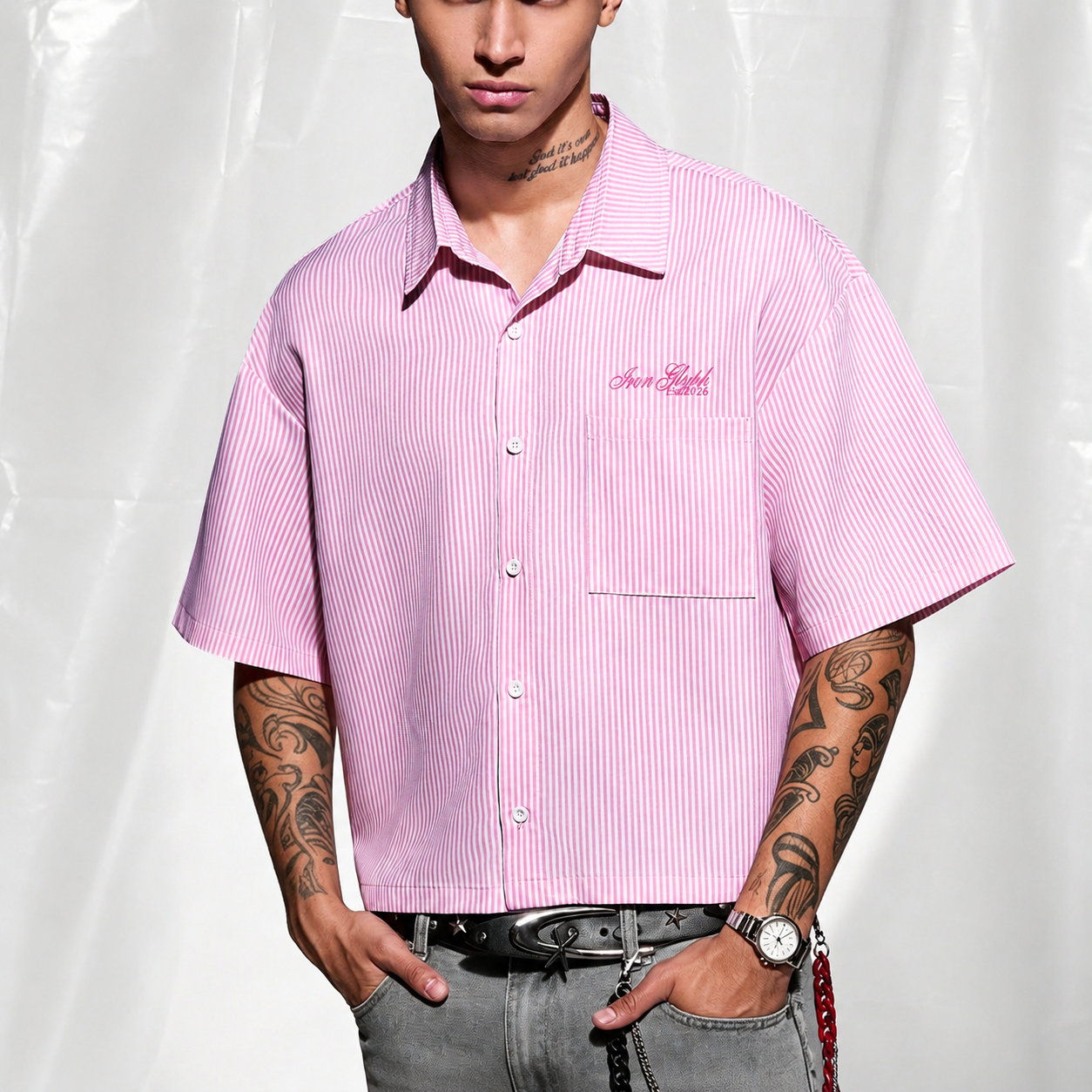 Retro Plaid Short Sleeve Button Down Casual Holiday Shirt For Men