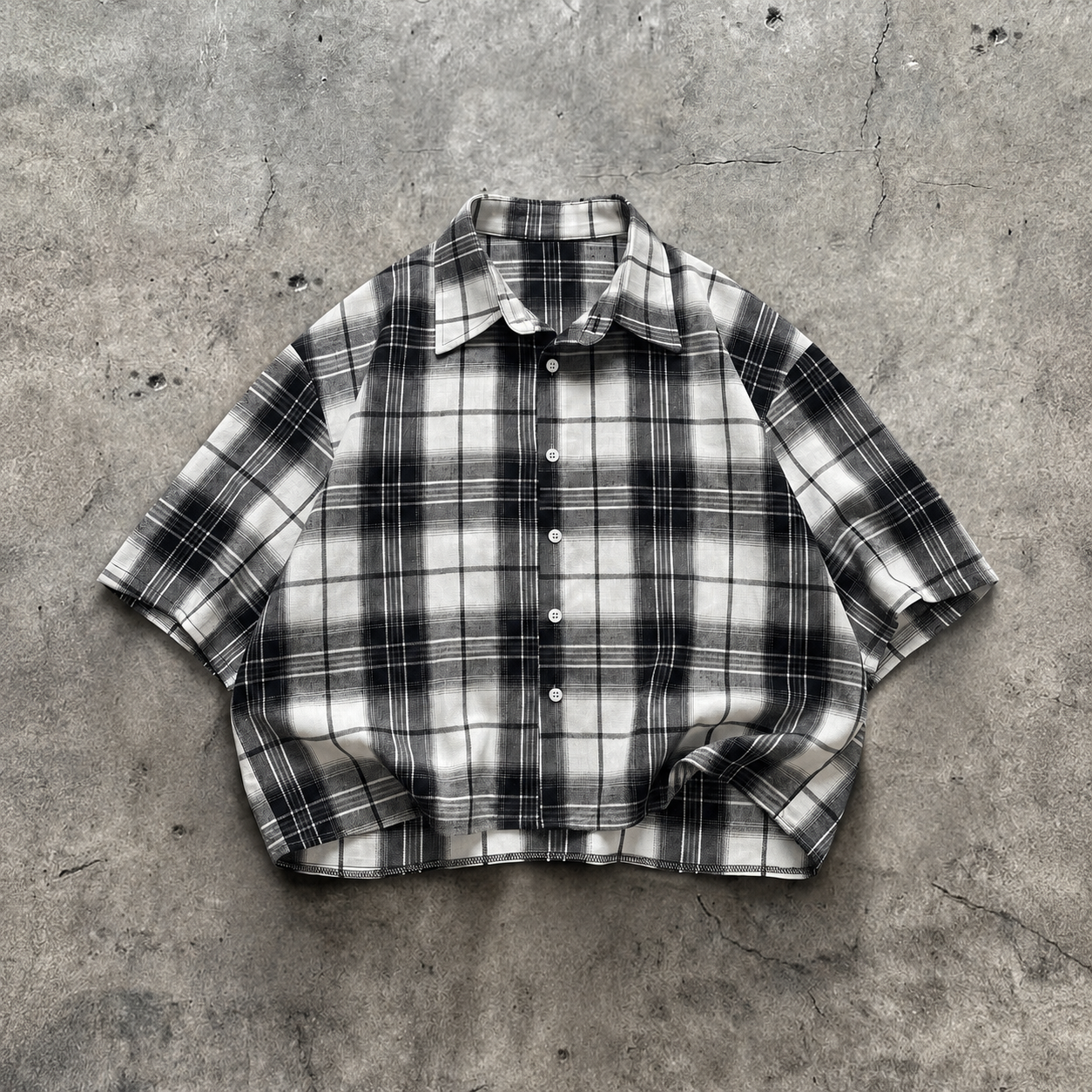 Retro Plaid Short Sleeve Button Down Casual Holiday Shirt For Men