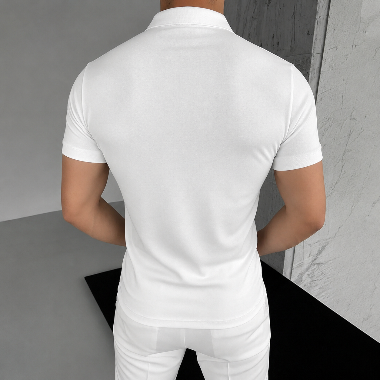 Lightweight Summer Wear Short Sleeve T Shirt With Zip For Men