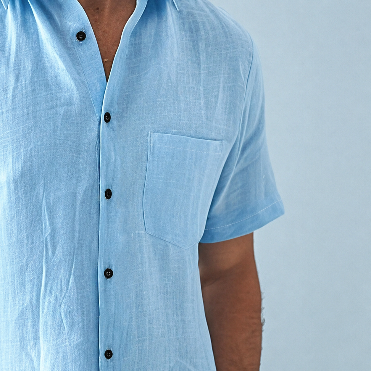 Casual Solid Short Sleeve Beach Shacket Shirt For Men