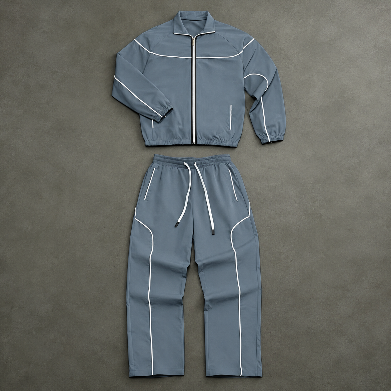 Casual Zip Up Jacket And Pants Set For Men