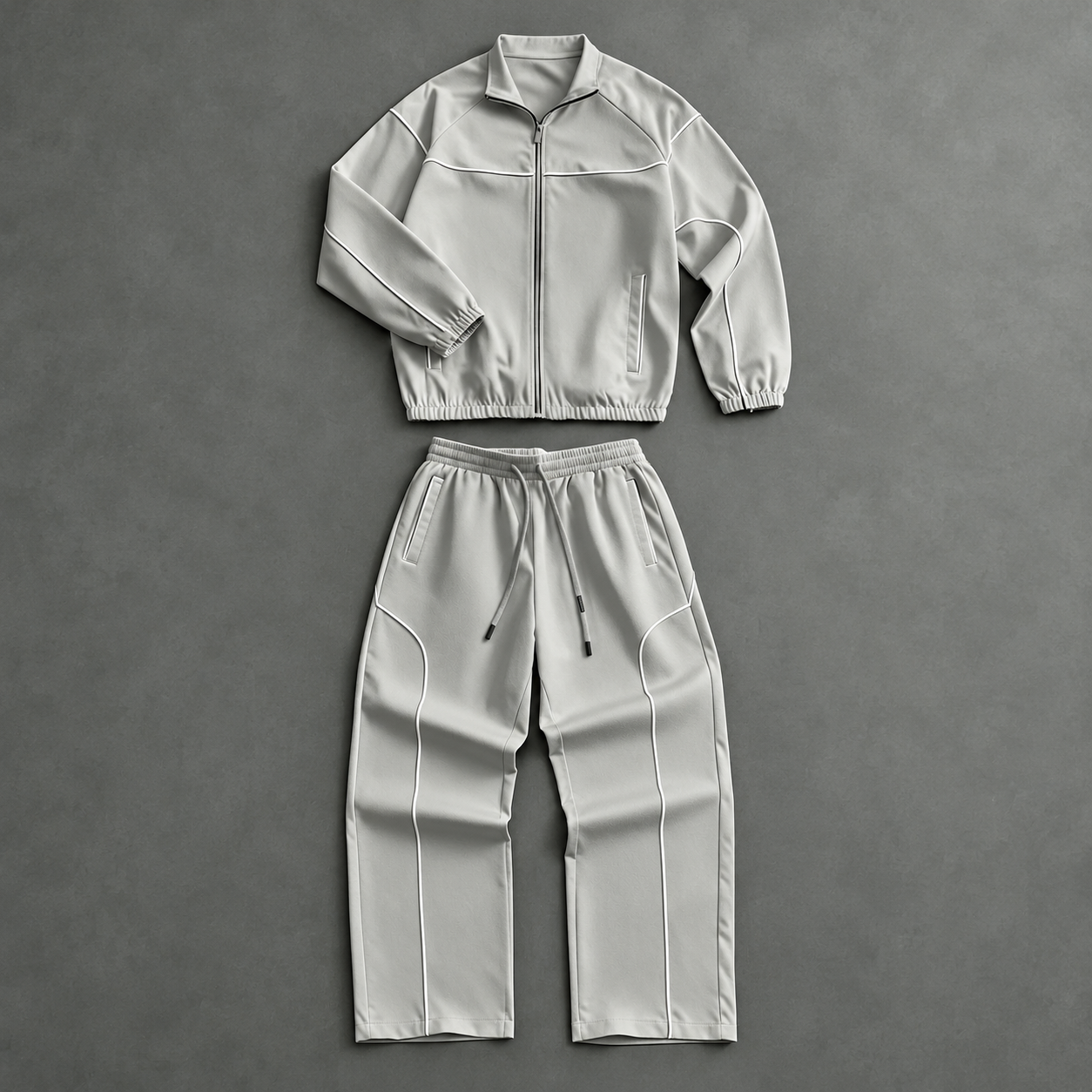 Casual Zip Up Jacket And Pants Set For Men