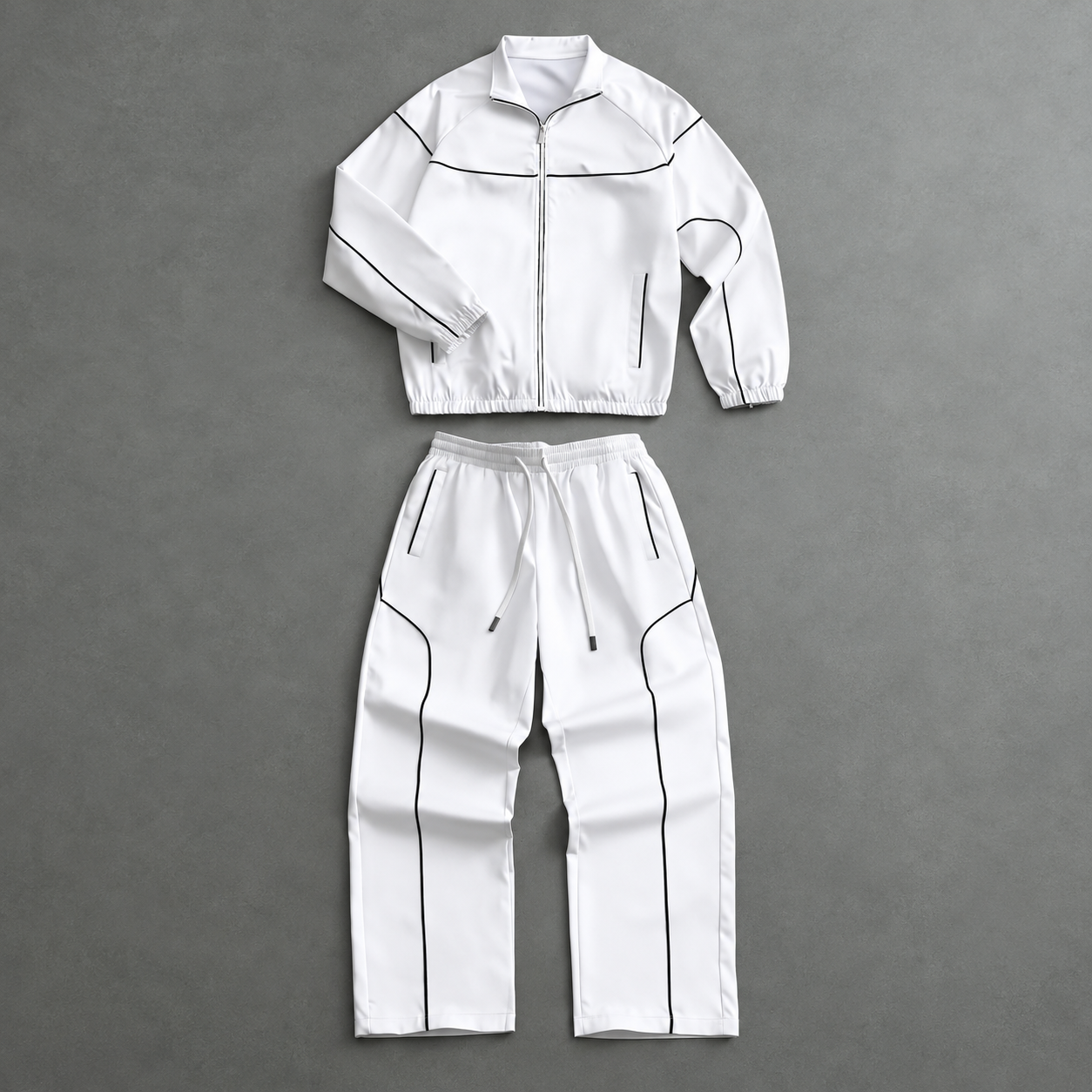 Casual Zip Up Jacket And Pants Set For Men