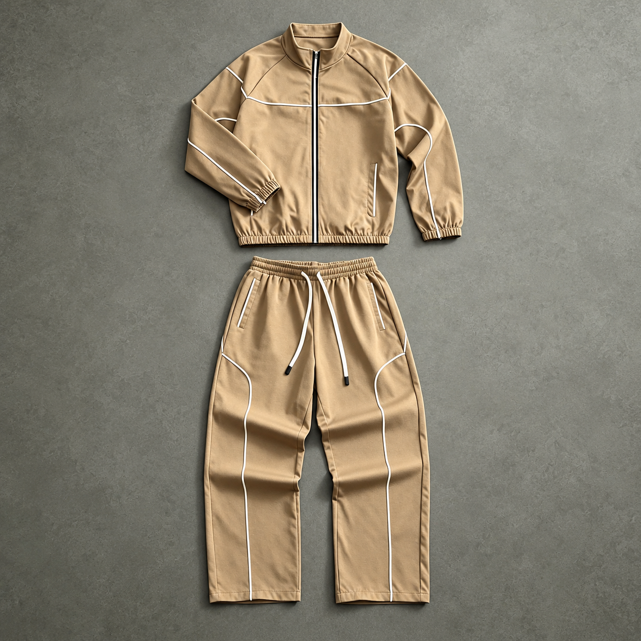 Casual Zip Up Jacket And Pants Set For Men