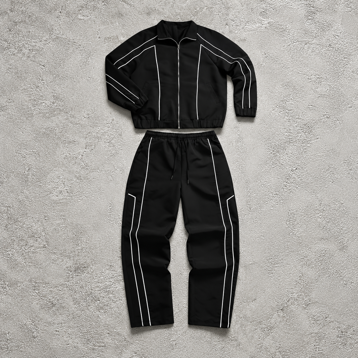 Casual Zip Up Jacket And Pants Set For Men
