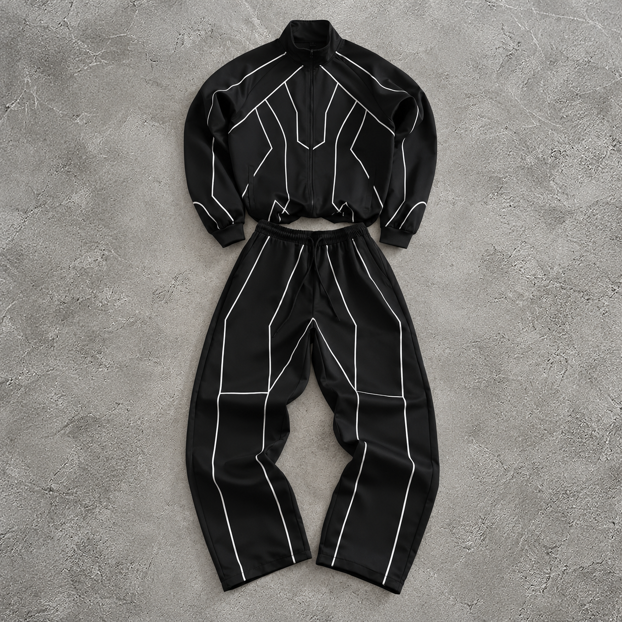 Casual Zip Up Jacket And Pants Set For Men