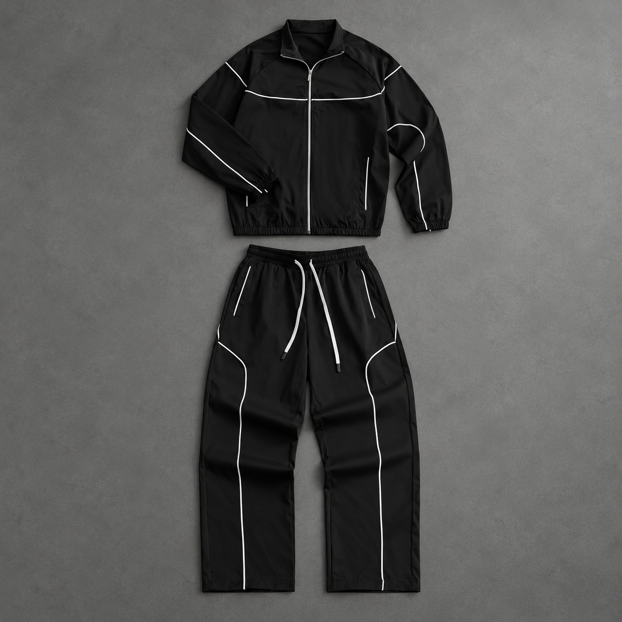 Casual Zip Up Jacket And Pants Set For Men