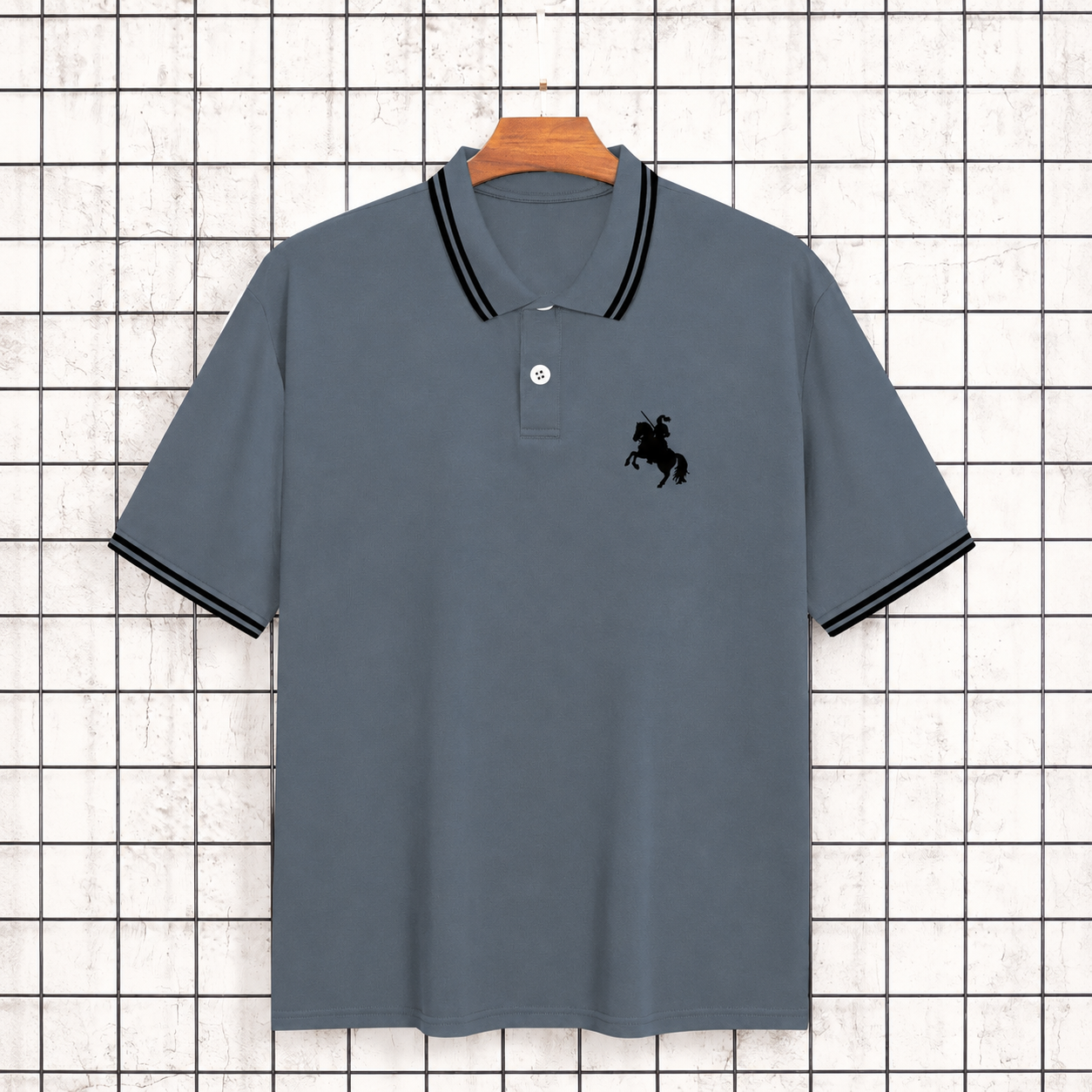 Summer Regular Fit Trim Short Sleeve Casual Polo Shirt For Men