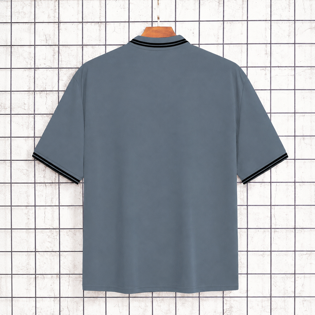 Summer Regular Fit Trim Short Sleeve Casual Polo Shirt For Men