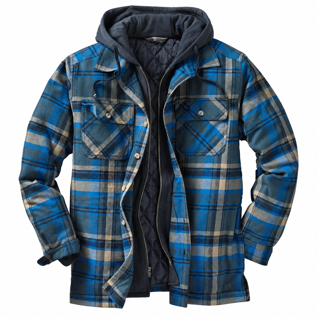 Maplewood Plaid Hooded Shirt Jacket For Men
