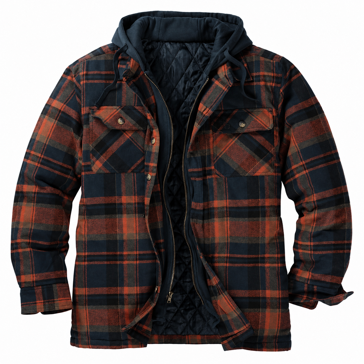 Maplewood Plaid Hooded Shirt Jacket For Men