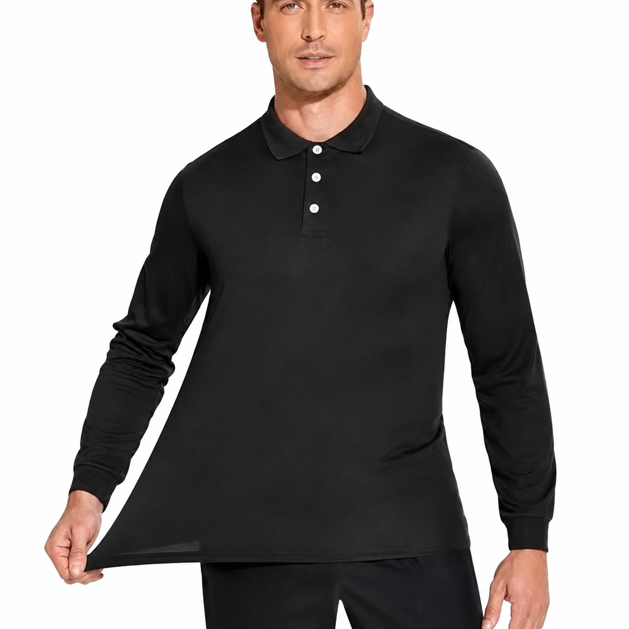 Pack Of 4 Casual Long Sleeve Sleeve Polo Shirt For Men