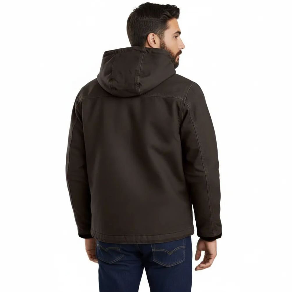  Relaxed Fit Washed Duck Sherpa-Lined Utility Jacket