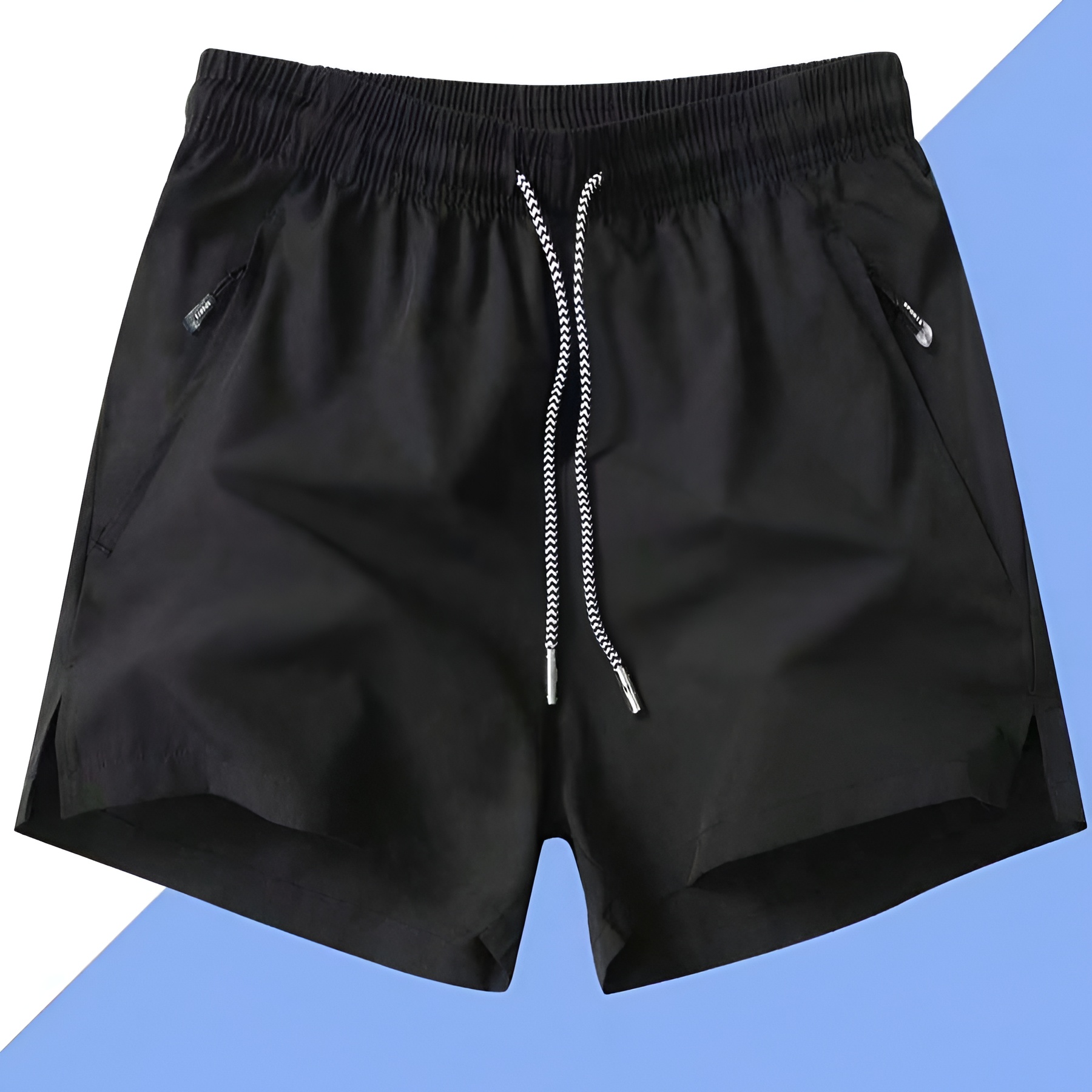 Quick Dry Drawstring Zipper Pocket Shorts For Men