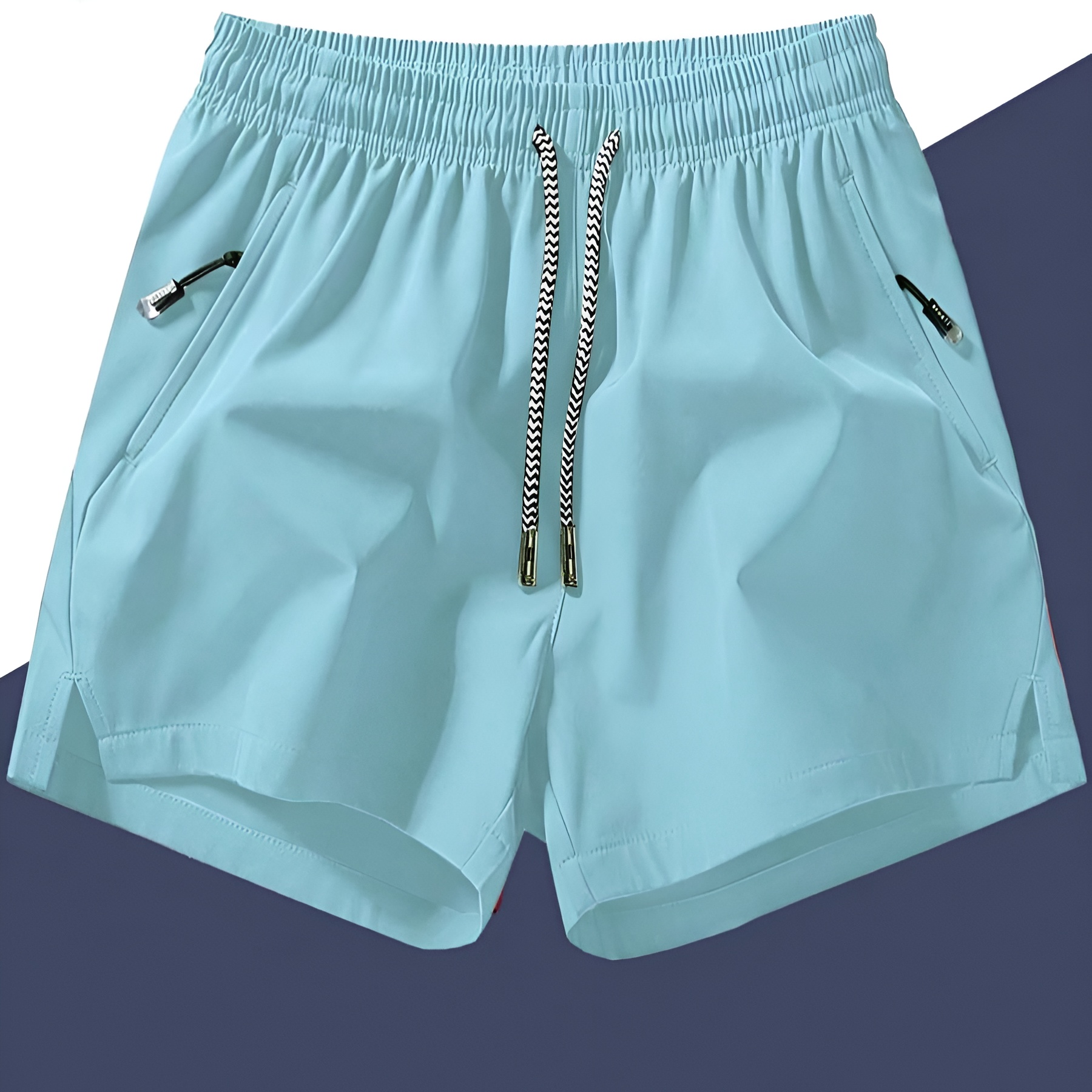 Quick Dry Drawstring Zipper Pocket Shorts For Men