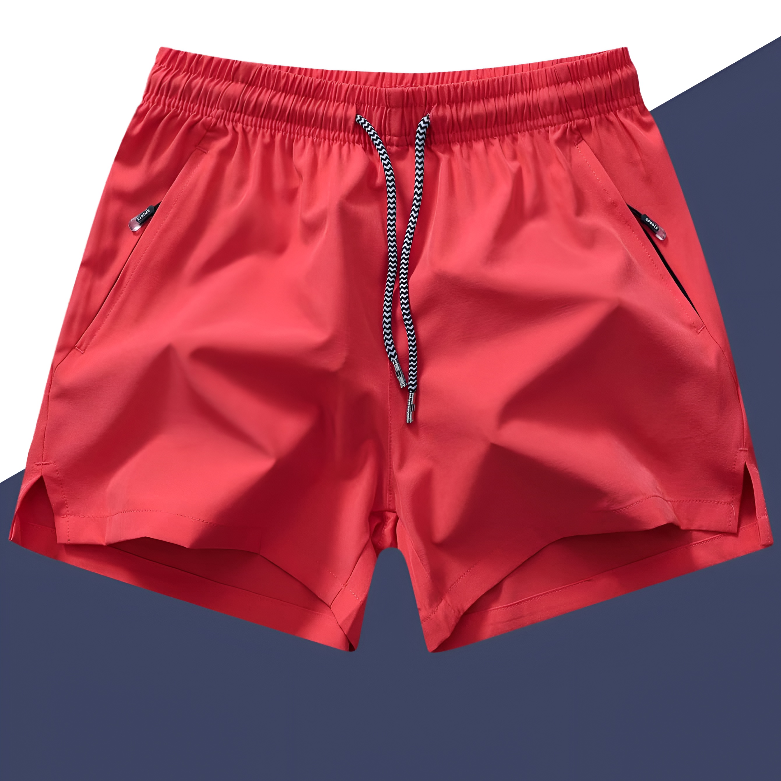 Quick Dry Drawstring Zipper Pocket Shorts For Men