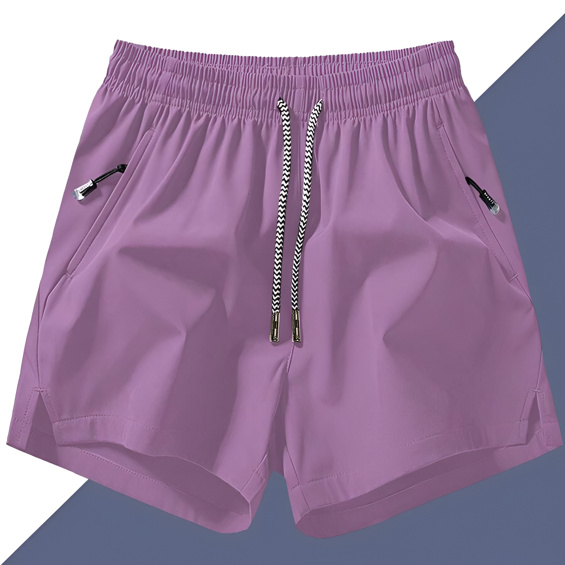 Quick Dry Drawstring Zipper Pocket Shorts For Men