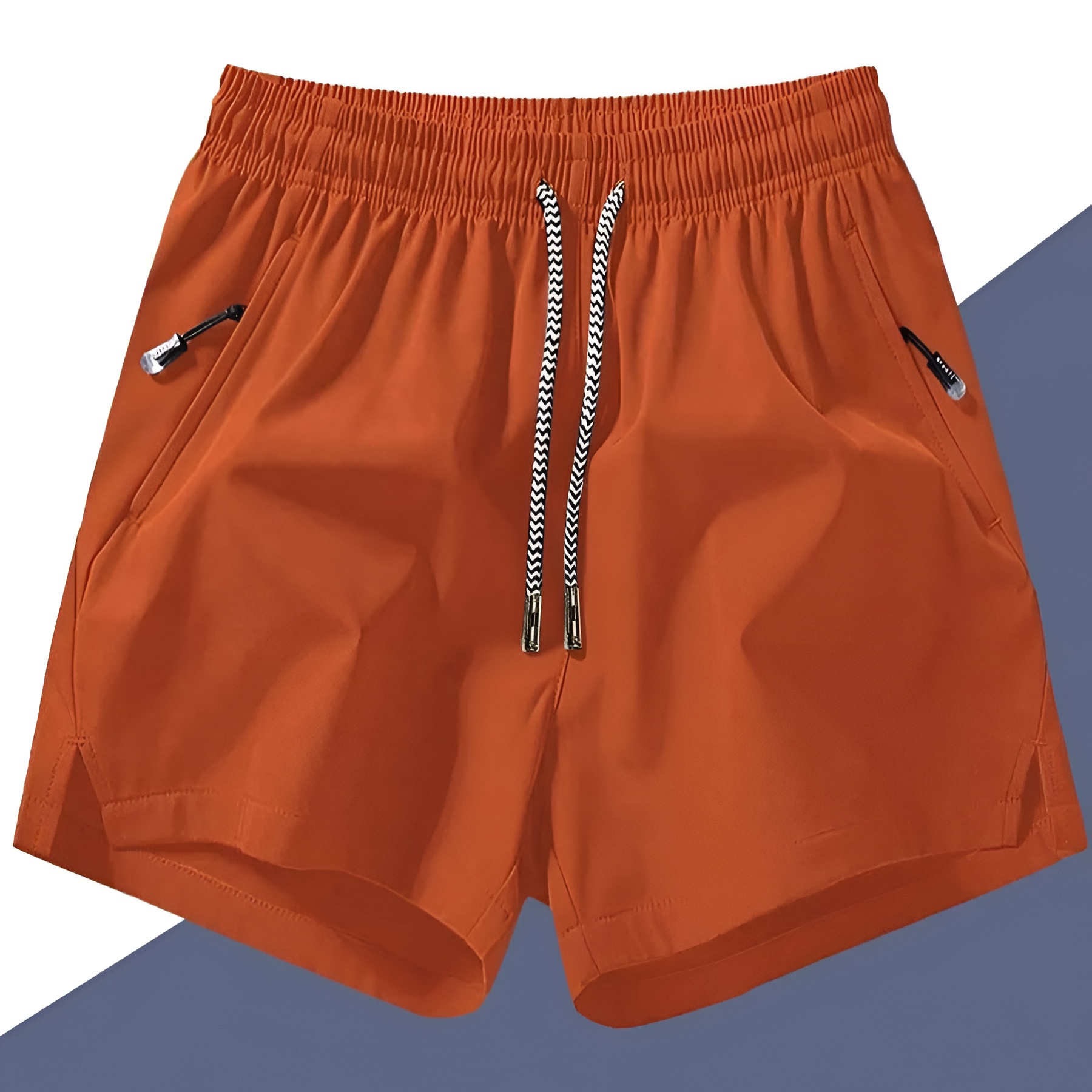 Quick Dry Drawstring Zipper Pocket Shorts For Men