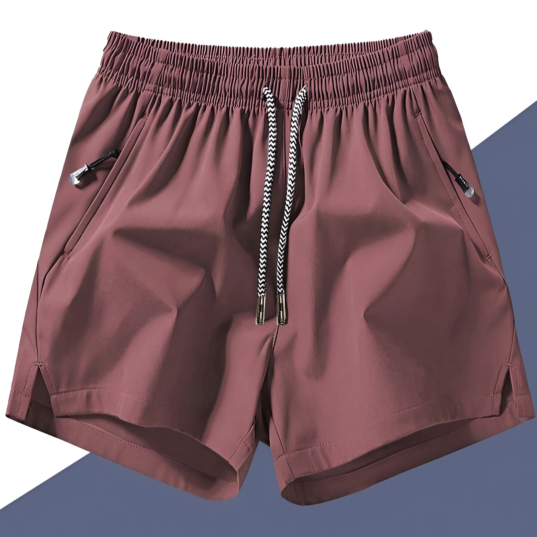 Quick Dry Drawstring Zipper Pocket Shorts For Men