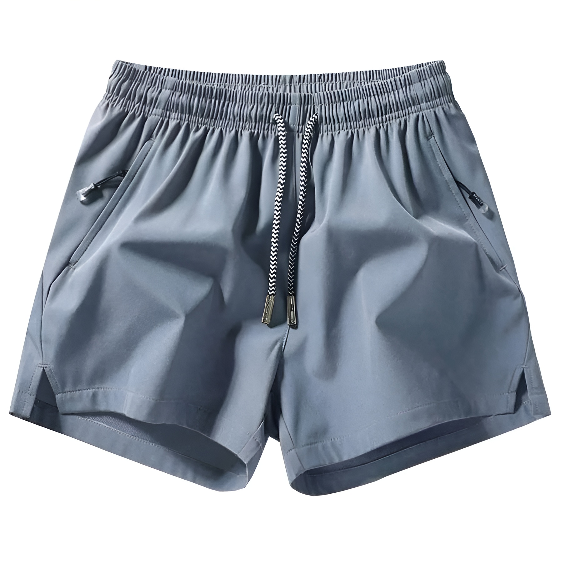 Quick Dry Drawstring Zipper Pocket Shorts For Men