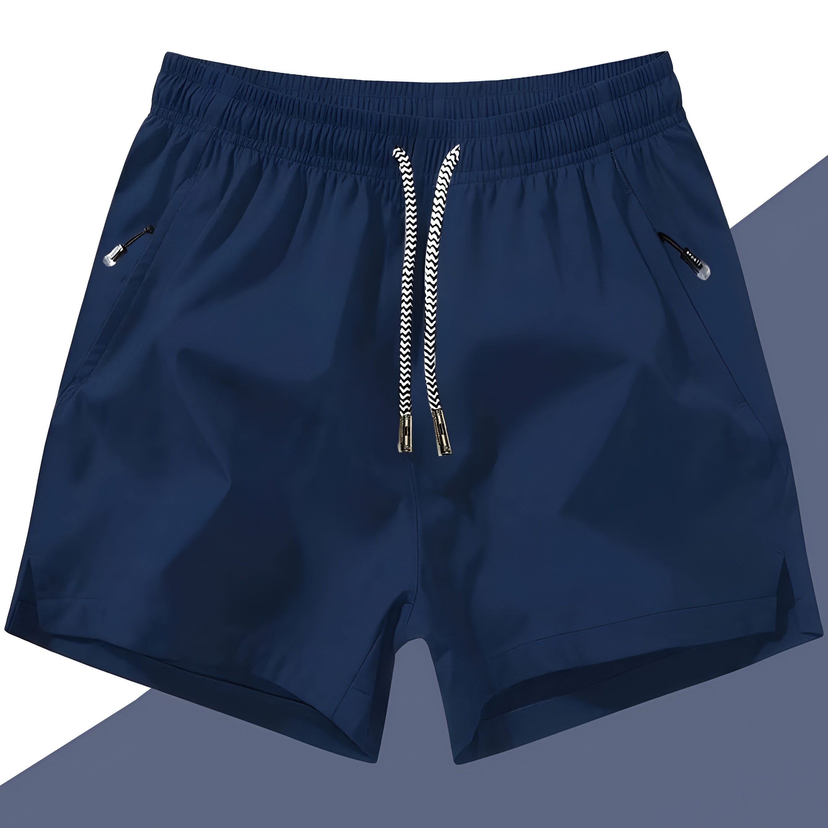 Quick Dry Drawstring Zipper Pocket Shorts For Men