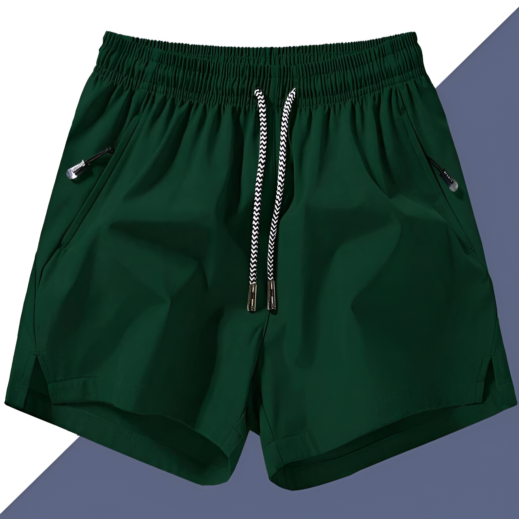 Quick Dry Drawstring Zipper Pocket Shorts For Men