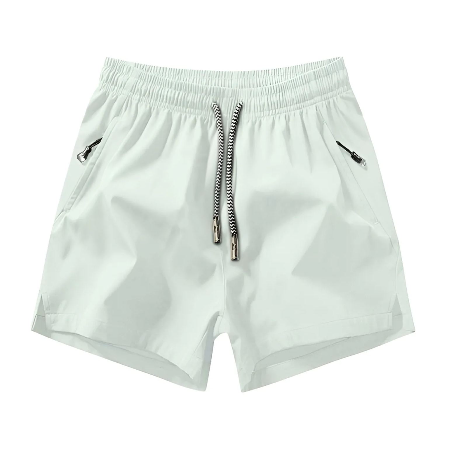 Quick Dry Drawstring Zipper Pocket Shorts For Men