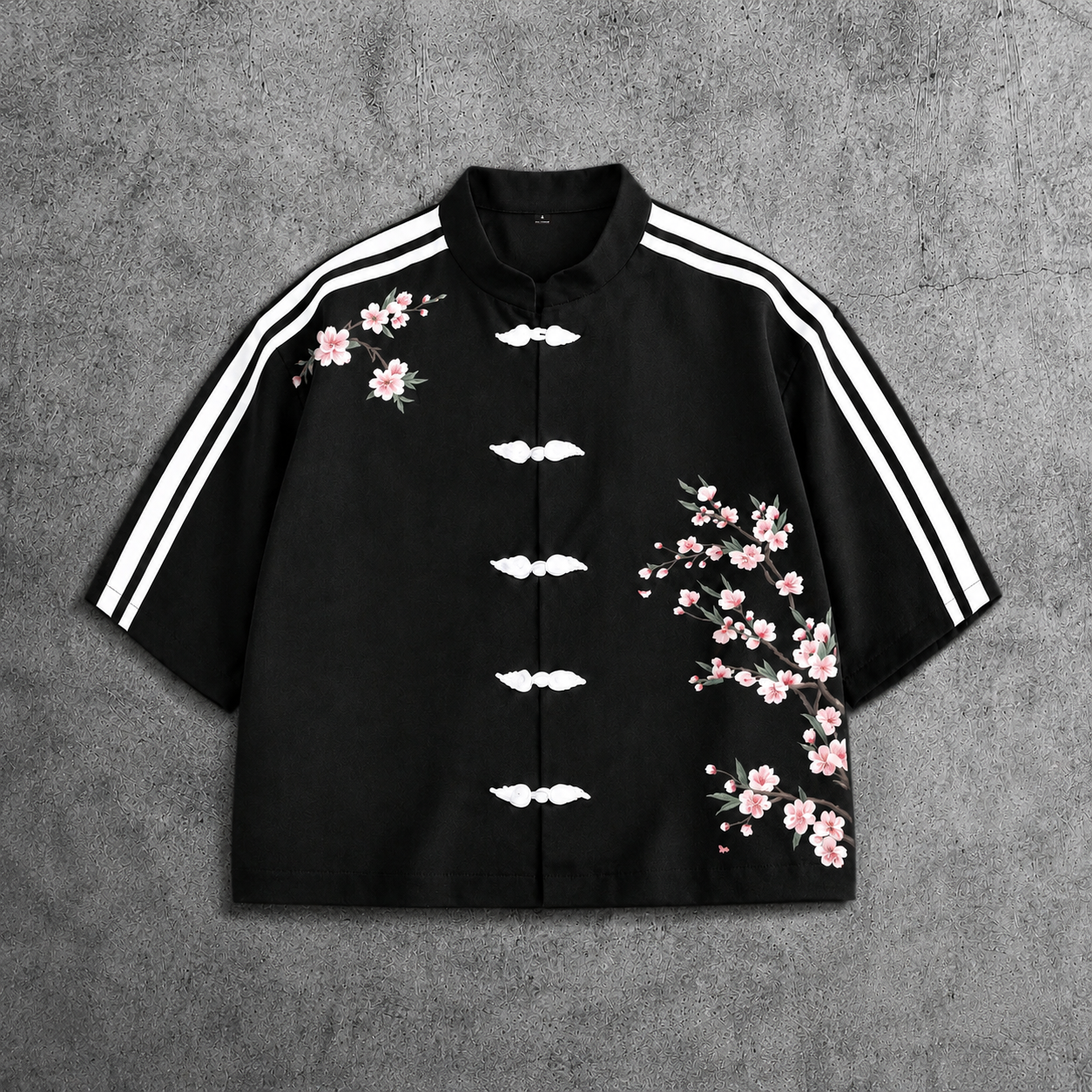 Oversized Short Sleeve Button Down Collared Shirt For Men
