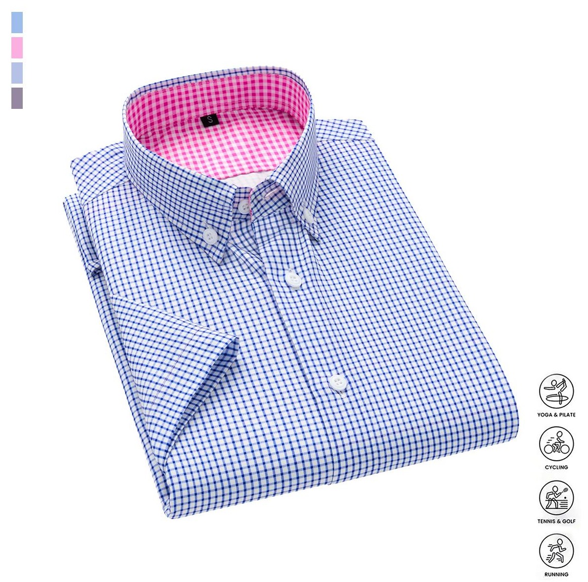 Men&rsquo;s short-sleeved collared shirt &mdash; business formal style, available in stripes and solid colors; a casual business-style top suitable for everyday wear. Men&rsquo;s summer fashion, summer wins, Father&rsquo;s Day gift, back-to-school season, back-to-school shopping