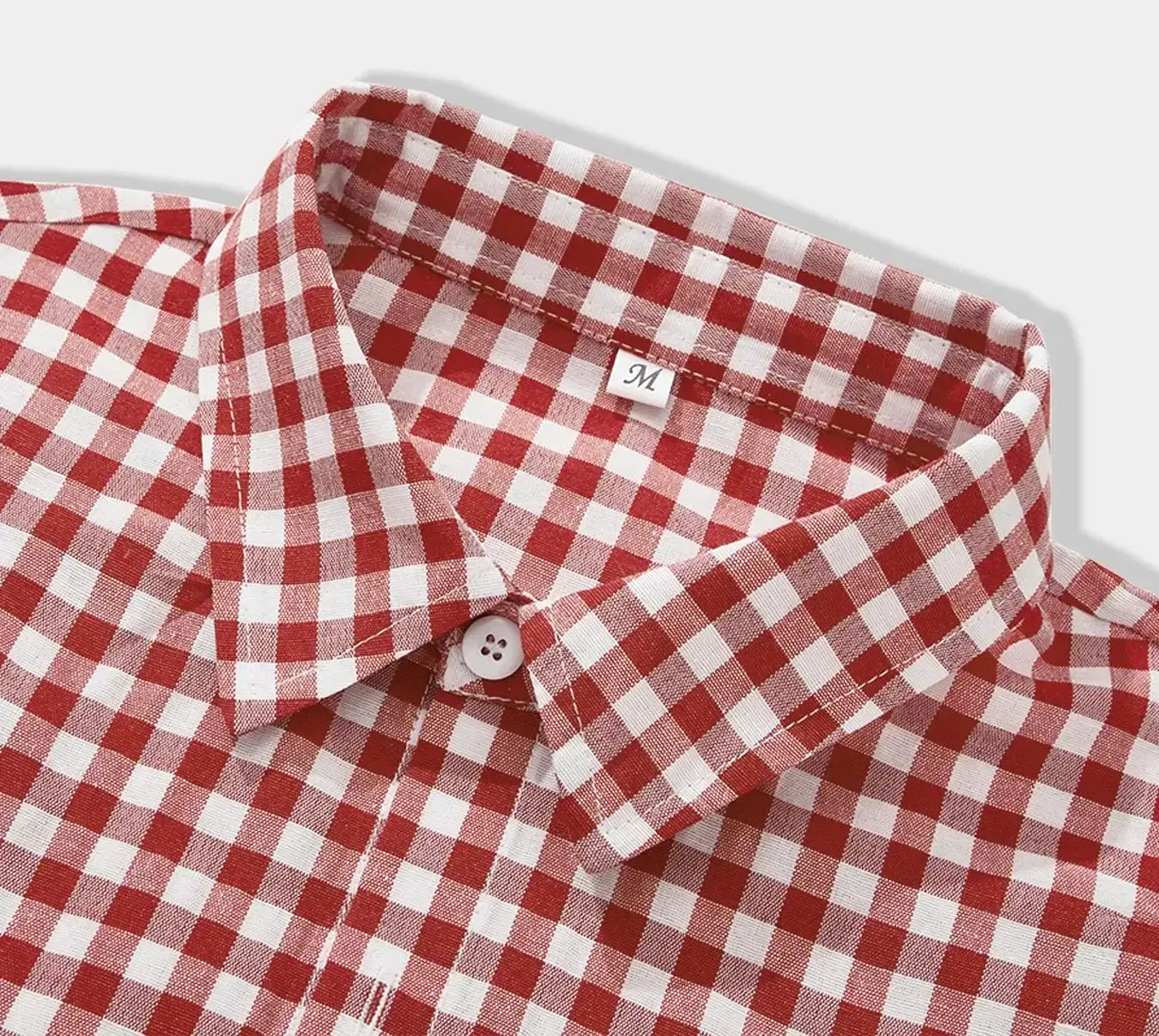 Unisex Gingham Gothic Print Box-Fit Cropped Button-Up Shirt, Men's and Women's Casual Summer Streetwear Printed Cropped Tops