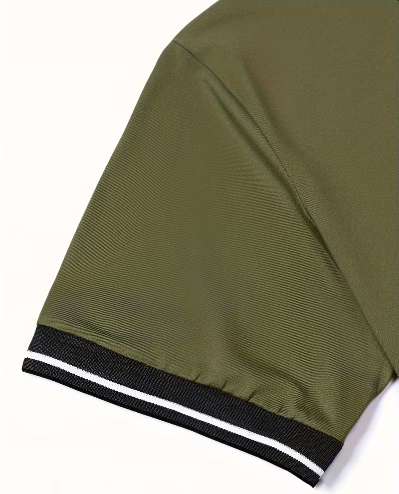 summer mens shirt with turn collar solid color short sleeve multi color casual sportswear   green 4