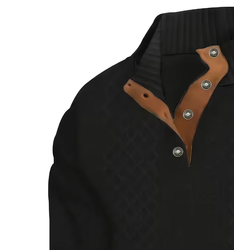 mens casual button up stand collar long sleeve outdoor shirt long sleeve henley shirt casual top black 3