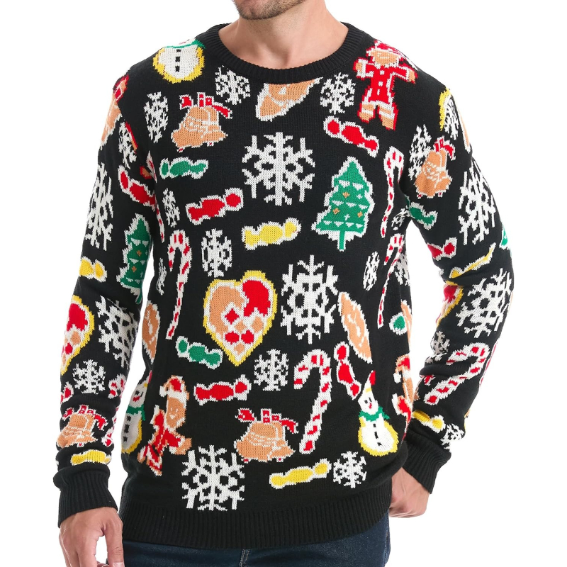  Men's Holiday Reindeer Snowman Santa Snowflakes Sweater