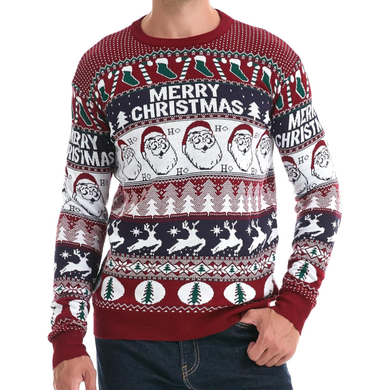  Men's Holiday Reindeer Snowman Santa Snowflakes Sweater
