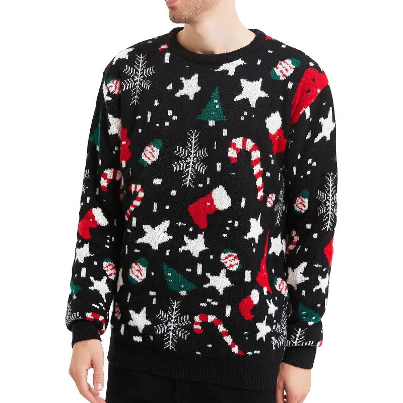  Men's Holiday Reindeer Snowman Santa Snowflakes Sweater