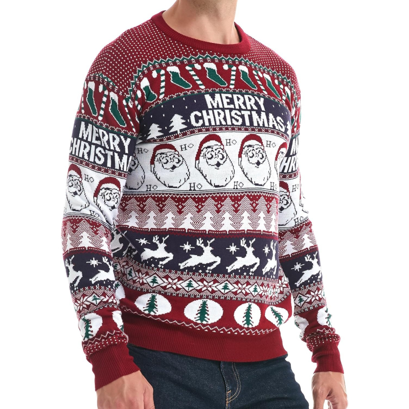  Men's Holiday Reindeer Snowman Santa Snowflakes Sweater