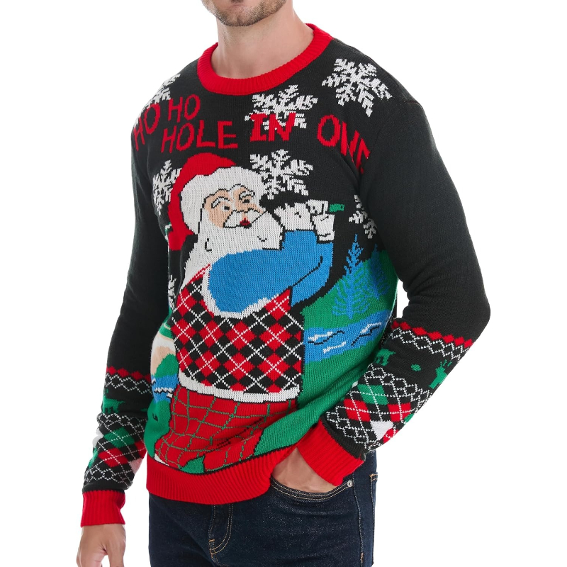  Men's Holiday Reindeer Snowman Santa Snowflakes Sweater