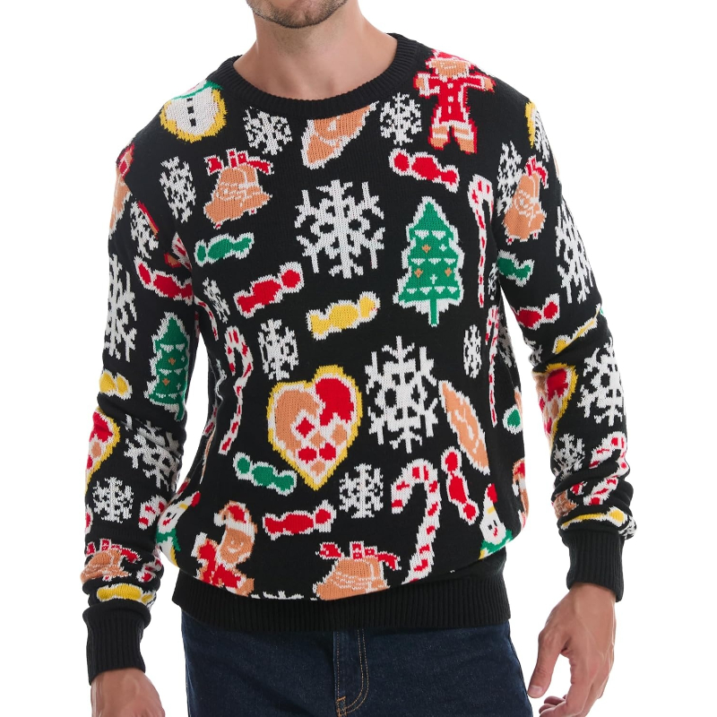  Men's Holiday Reindeer Snowman Santa Snowflakes Sweater