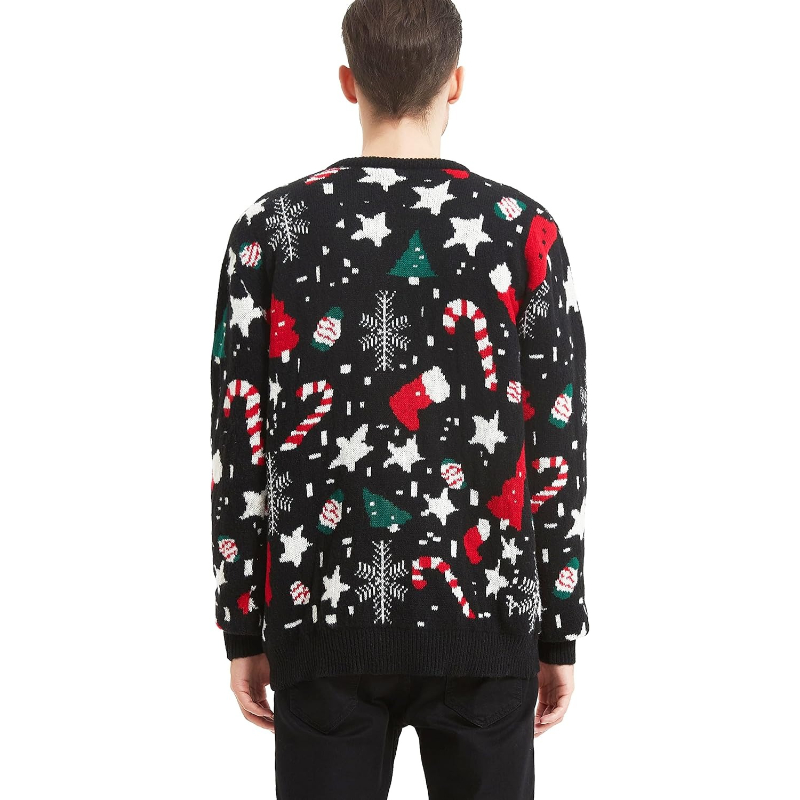  Men's Holiday Reindeer Snowman Santa Snowflakes Sweater