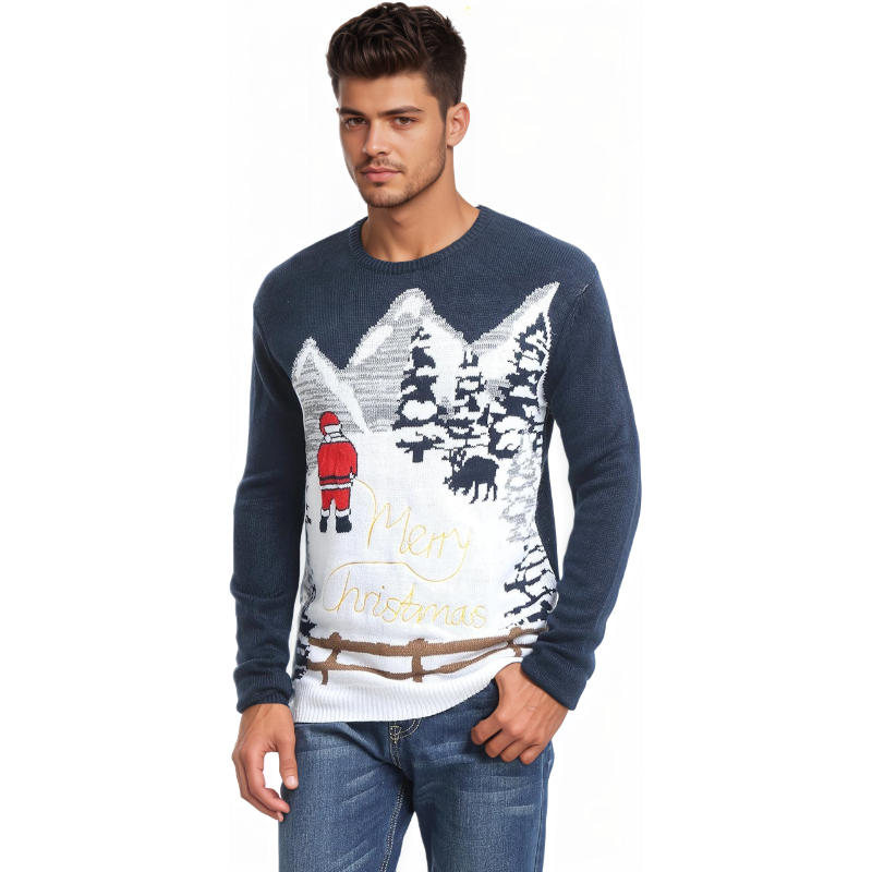  Men's Holiday Reindeer Snowman Santa Snowflakes Sweater