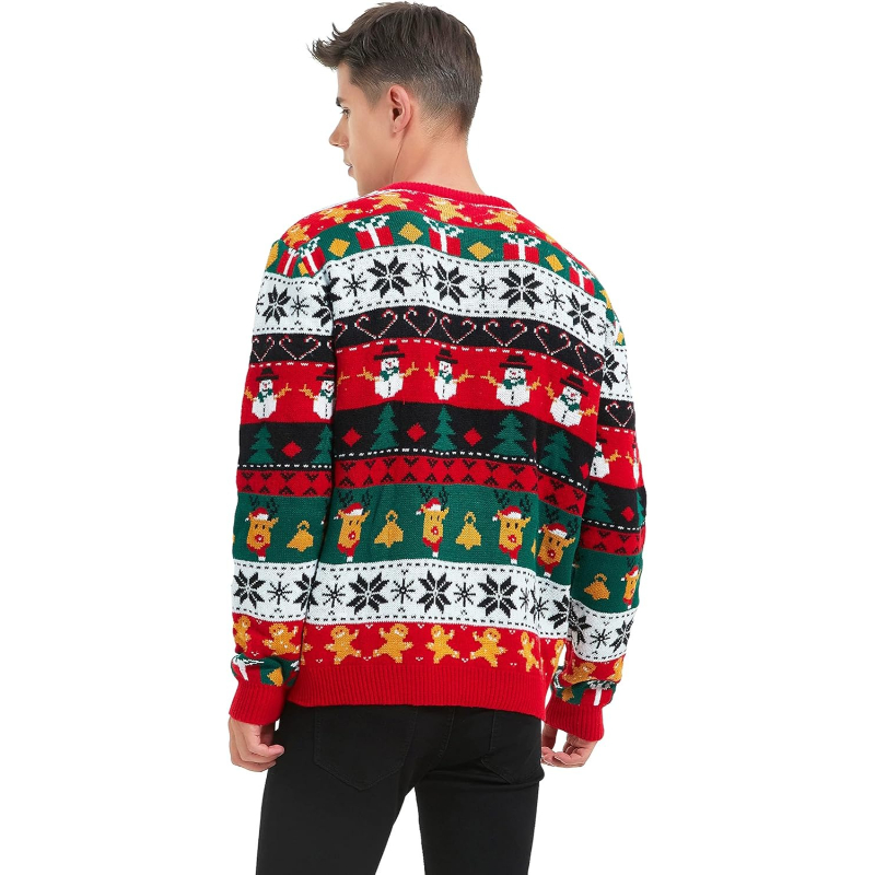  Men's Holiday Reindeer Snowman Santa Snowflakes Sweater