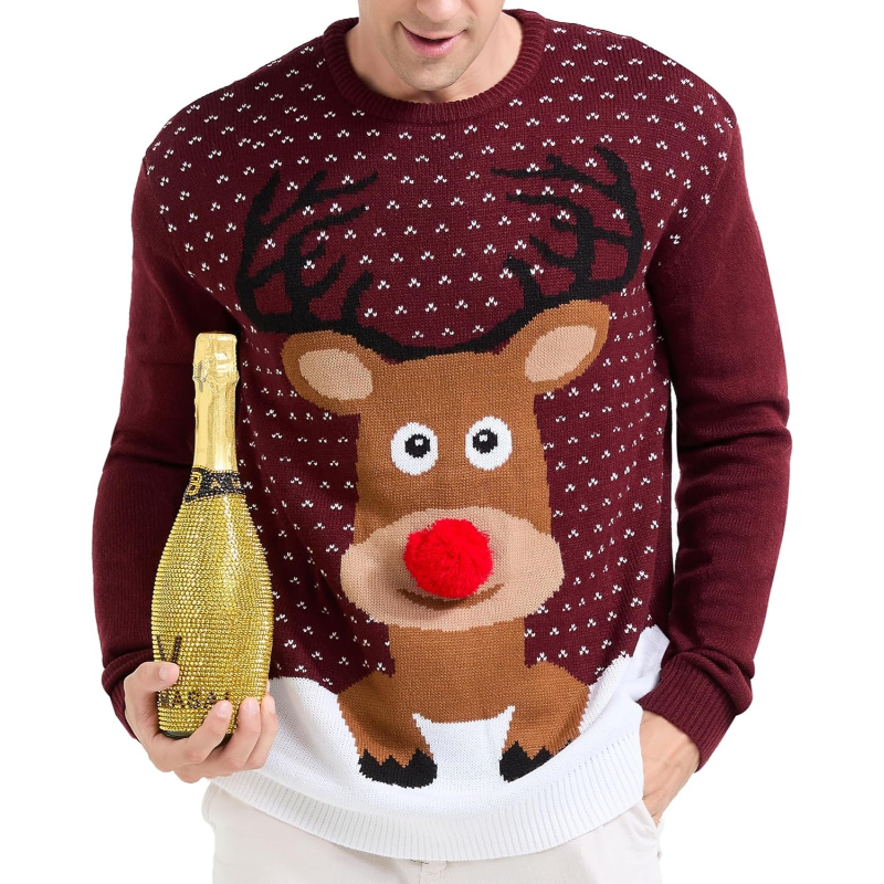  Men's Holiday Reindeer Snowman Santa Snowflakes Sweater