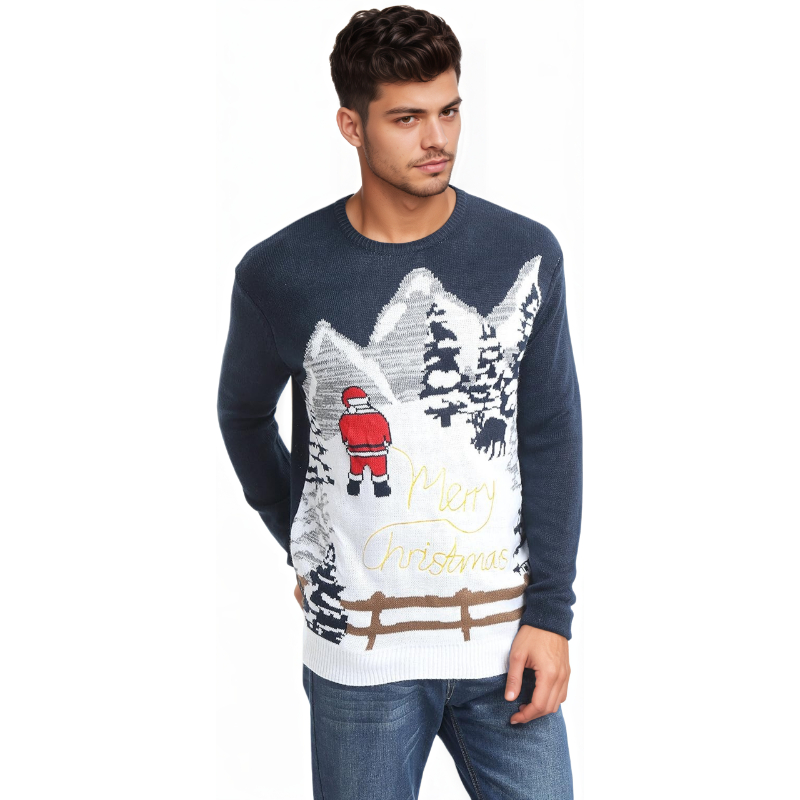  Men's Holiday Reindeer Snowman Santa Snowflakes Sweater