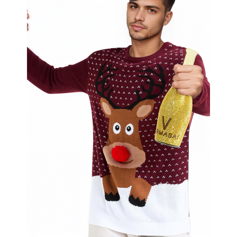  Men's Holiday Reindeer Snowman Santa Snowflakes Sweater