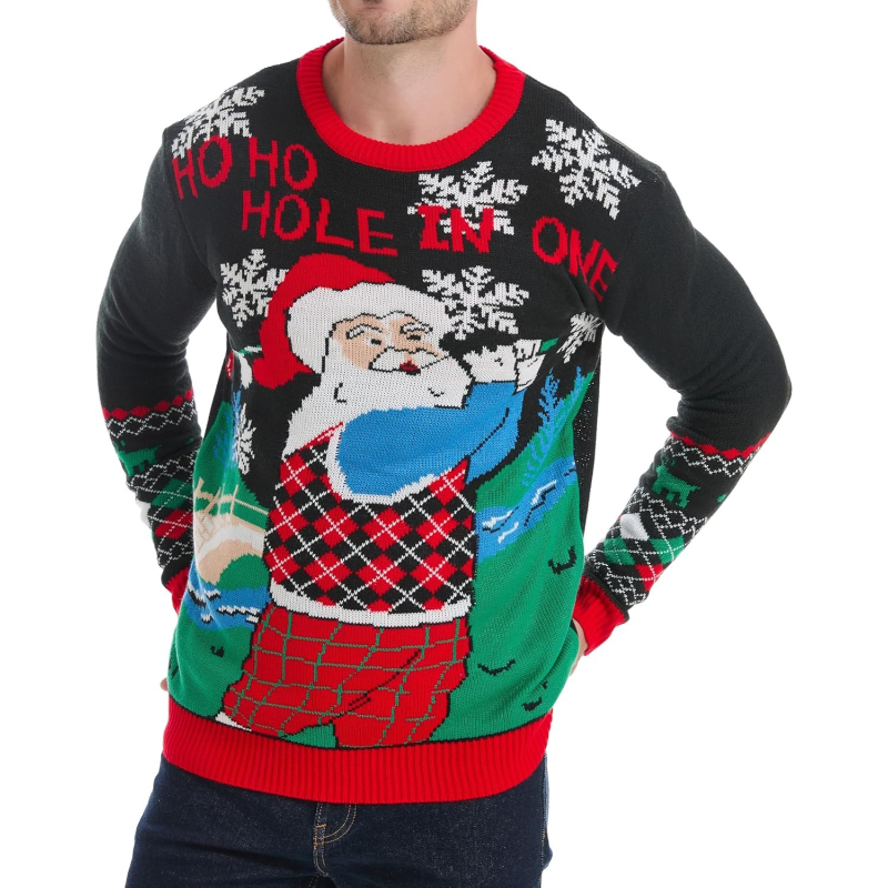  Men's Holiday Reindeer Snowman Santa Snowflakes Sweater