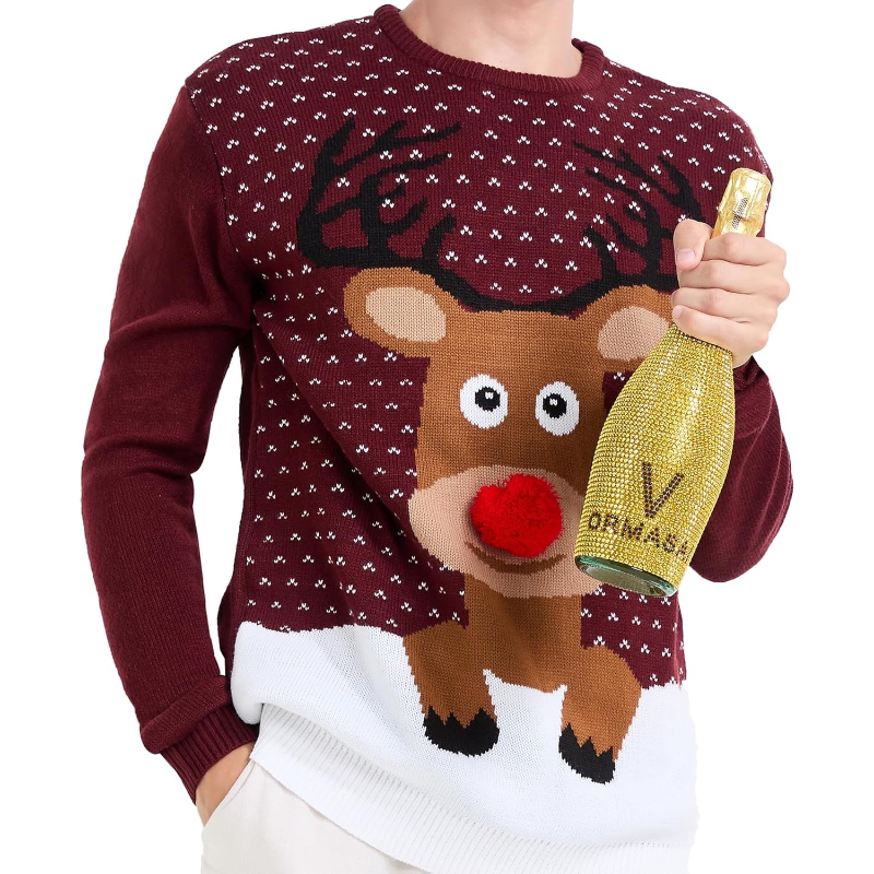  Men's Holiday Reindeer Snowman Santa Snowflakes Sweater