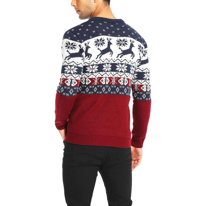  Men's Holiday Reindeer Snowman Santa Snowflakes Sweater