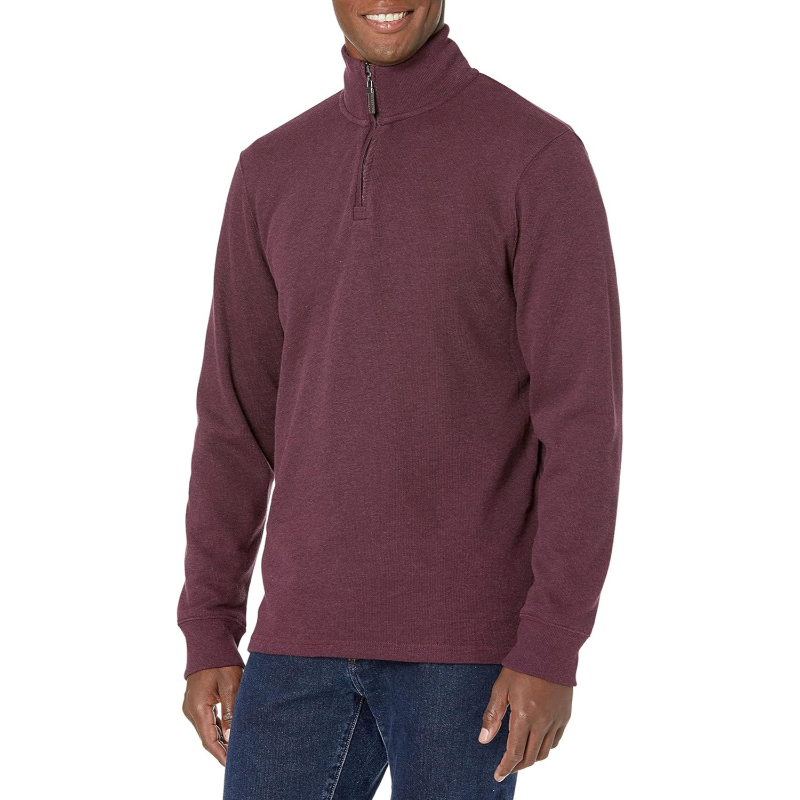 Men's Quarter-Zip French Rib Sweater, Casual Wear