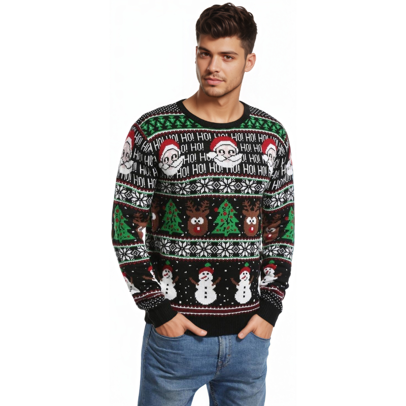  Men's Holiday Reindeer Snowman Santa Snowflakes Sweater