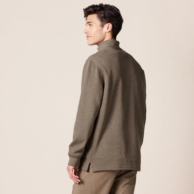 Men's Quarter-Zip French Rib Sweater, Casual Wear